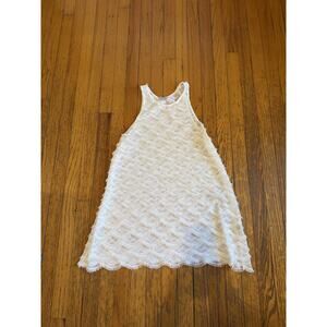 Wildfox Swim Cover Up Womens Medium White Fringe Sheer Knit Beach Dress